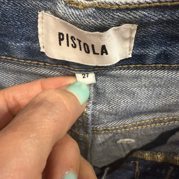 Pistola Cassie Distressed High Rise Straight Leg Jeans Sz 27 - Picture 7 of 16